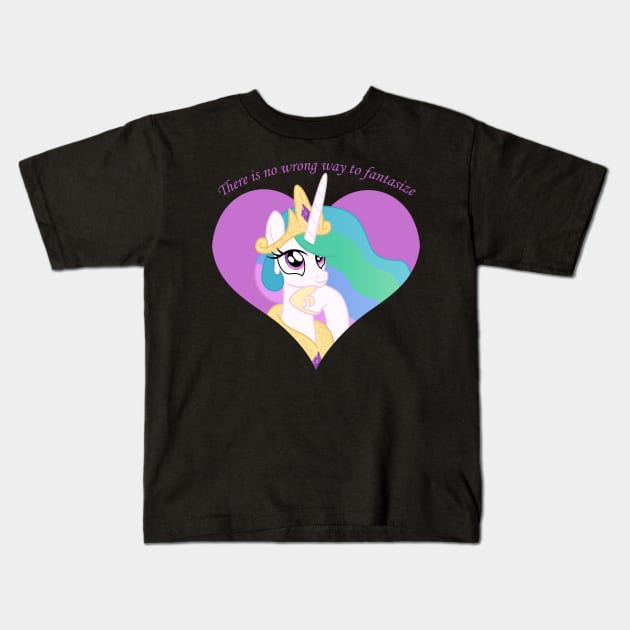 Princess Celestia Fantasize Kids T-Shirt by CloudyGlow